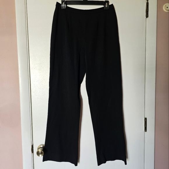 Giorgio Armani Pants - Giorgio Armani wool blend black straight leg mid-rise corporate goth pants
